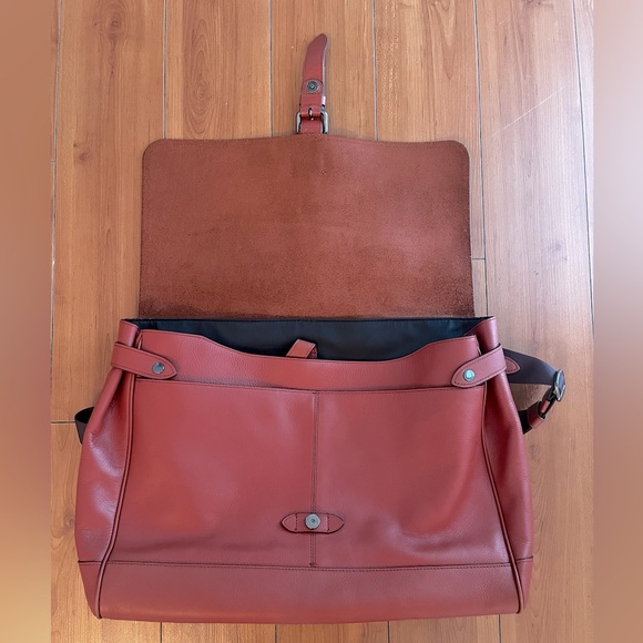 Coach Men’s Hudson Terracotta Messenger Bag Natural Soft Leather Original - Picture 5 of 8